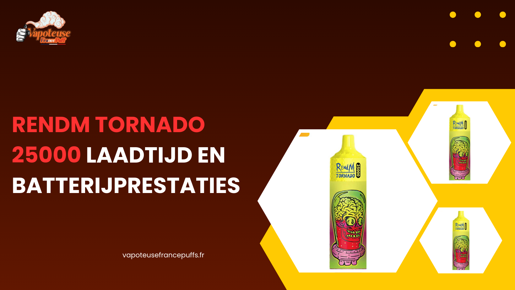RENDM Tornado 25000 laadtijd en batterijprestaties